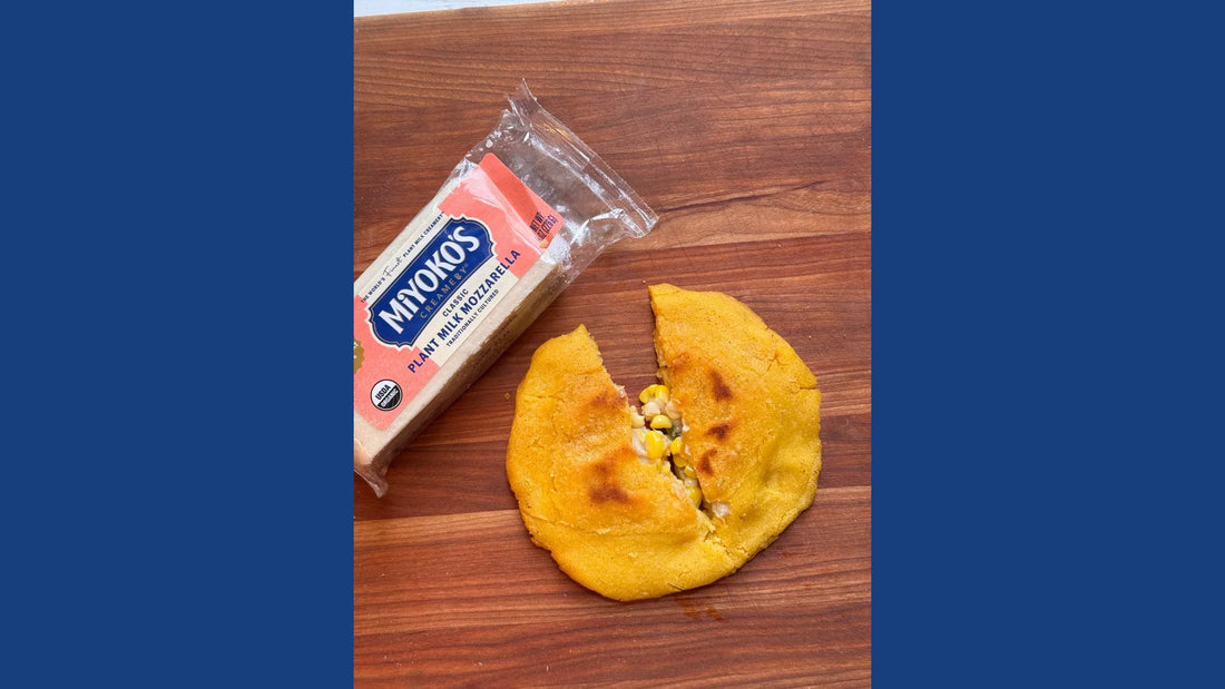 Corn and cheese filled arepas