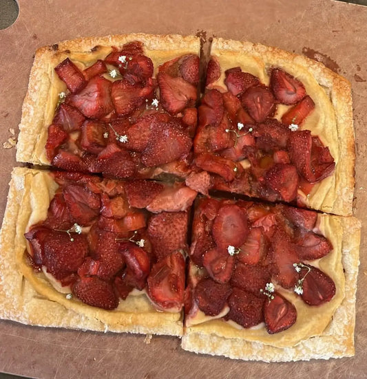 Strawberry Rhubarb Cream Cheese Tart